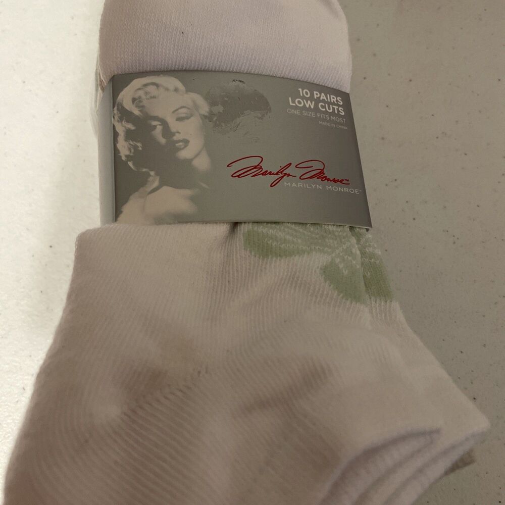 Marilyn Monroe Signed Multicolored Women's 10 Pairs Low Cuts Sock One Size Shoe
